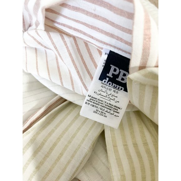 Pottery Barn Dorm Metallic Mirage Duvet Cover Full Queen Gold Silver Pink White - Picture 5 of 5